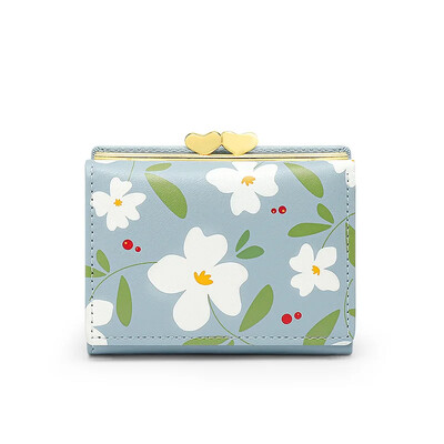 Moodne naiste armas lilleline rahakott Brändi disainiga PU-nahast naiste lühike mündirahakott Väike naiste kaardihoidja Siduriga rahakotid naistele