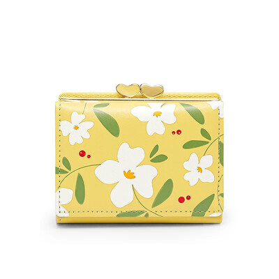 Moodne naiste armas lilleline rahakott Brändi disainiga PU-nahast naiste lühike mündirahakott Väike naiste kaardihoidja Siduriga rahakotid naistele