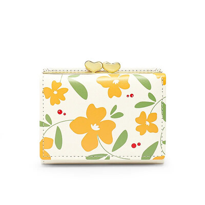 Moodne naiste armas lilleline rahakott Brändi disainiga PU-nahast naiste lühike mündirahakott Väike naiste kaardihoidja Siduriga rahakotid naistele