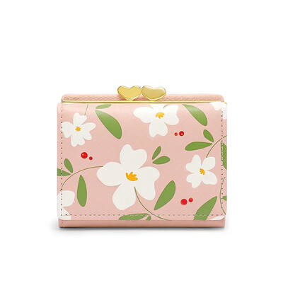 Moodne naiste armas lilleline rahakott Brändi disainiga PU-nahast naiste lühike mündirahakott Väike naiste kaardihoidja Siduriga rahakotid naistele