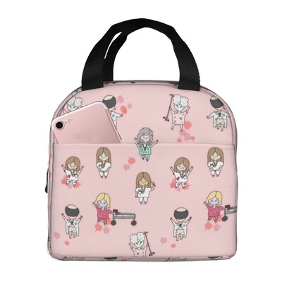 Cartoon Ladies Nurse Doctor lõunakarbid Armas lõunakott õele Kvaliteetne isoleeritud toidukonteiner välitegevusteks