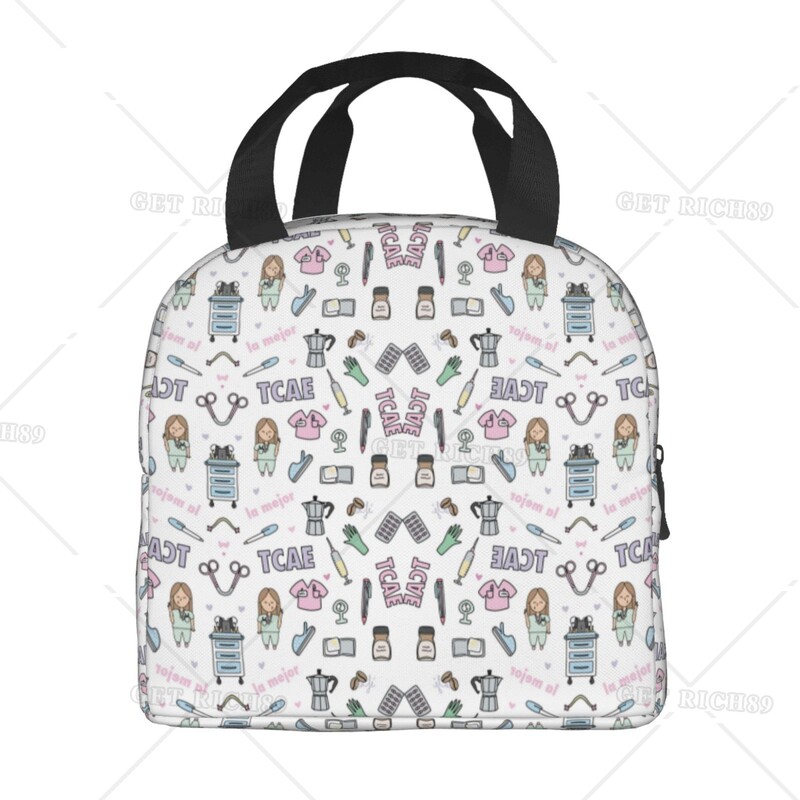 Cartoon Ladies Nurse Doctor lõunakarbid Armas lõunakott õele Kvaliteetne isoleeritud toidukonteiner välitegevusteks