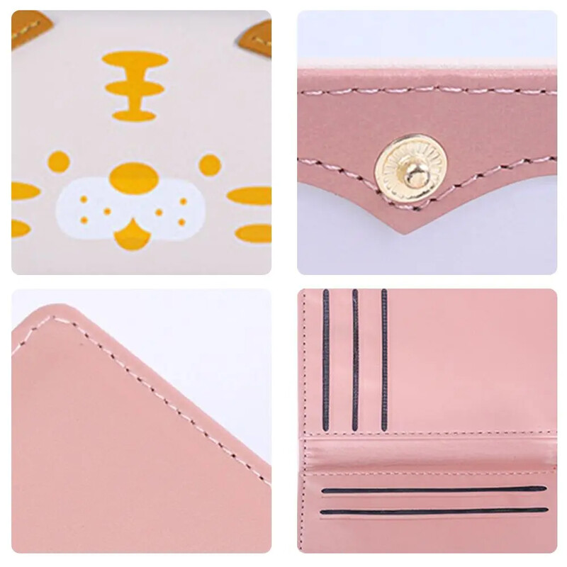 Multifilmi mini-tiiger-müntide rahakotid, PU-nahast mitme kaardi pesa rahakott Moodne naiste lühike rahakott krediitkaart