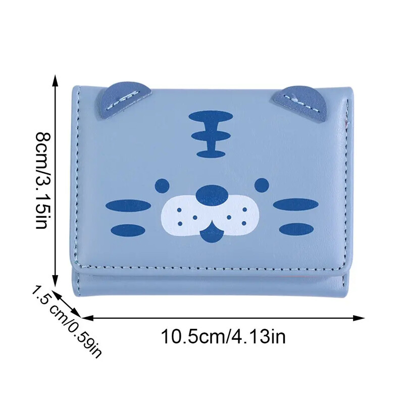 Multifilmi mini-tiiger-müntide rahakotid, PU-nahast mitme kaardi pesa rahakott Moodne naiste lühike rahakott krediitkaart