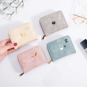 Сладък портфейл Ins Портмонета за монети Дамски чанти за сладки пари Студентски Универсални преносими мини квадратни портфейли Портмоне за закопчаване Клъч чанта