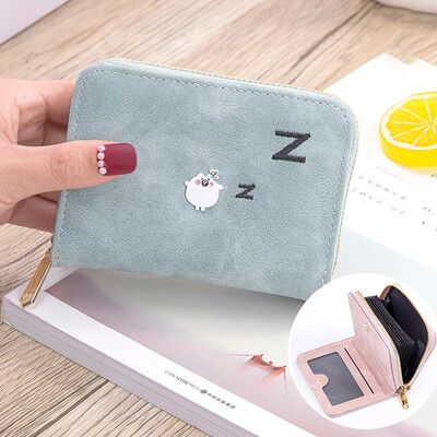 Сладък портфейл Ins Портмонета за монети Дамски чанти за сладки пари Студентски Универсални преносими мини квадратни портфейли Портмоне за закопчаване Клъч чанта