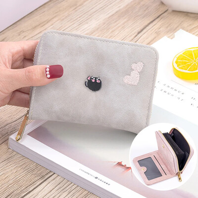 Сладък портфейл Ins Портмонета за монети Дамски чанти за сладки пари Студентски Универсални преносими мини квадратни портфейли Портмоне за закопчаване Клъч чанта