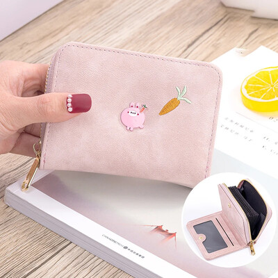 Сладък портфейл Ins Портмонета за монети Дамски чанти за сладки пари Студентски Универсални преносими мини квадратни портфейли Портмоне за закопчаване Клъч чанта
