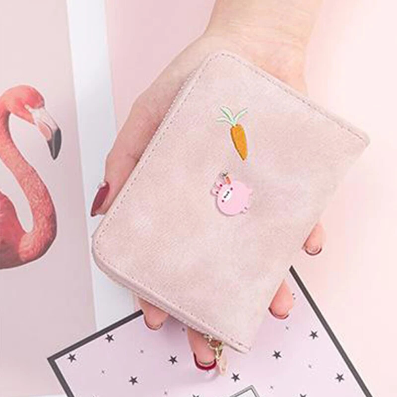 Сладък портфейл Ins Портмонета за монети Дамски чанти за сладки пари Студентски Универсални преносими мини квадратни портфейли Портмоне за закопчаване Клъч чанта