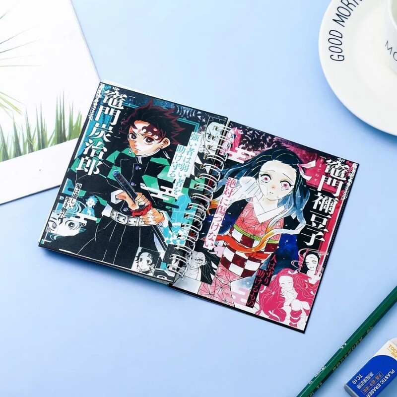 Demonų eskizų knygelė Anime užrašų knygelė Tvarkaraščiai Kanceliarinės prekės Mokyklinės reikmenys Stacionarios Kawaii žurnalo užrašų knygelė Kamado Nezuko