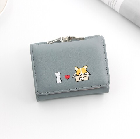 Portofele drăguțe de desene animate pentru femei cu suport pentru card Mutil Portofel scurt de designer de lux Poșetă cu monede în trei ori Poșetă retro Poșetă pentru femei