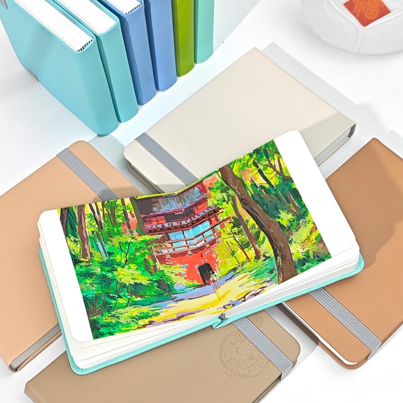 30 loksnes PU zīmēšanas piezīmju grāmatiņa, noplēšama vairākas specifikācijas WaterColor skiču burtnīca Mākslas piederumi zīmēšanai, gleznu grāmata