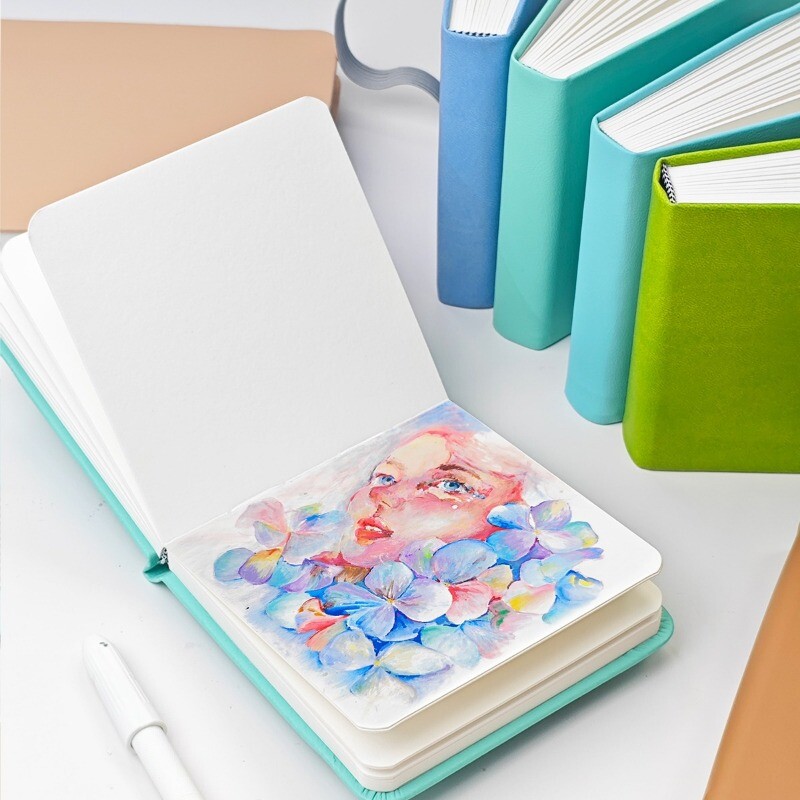30 loksnes PU zīmēšanas piezīmju grāmatiņa, noplēšama vairākas specifikācijas WaterColor skiču burtnīca Mākslas piederumi zīmēšanai, gleznu grāmata
