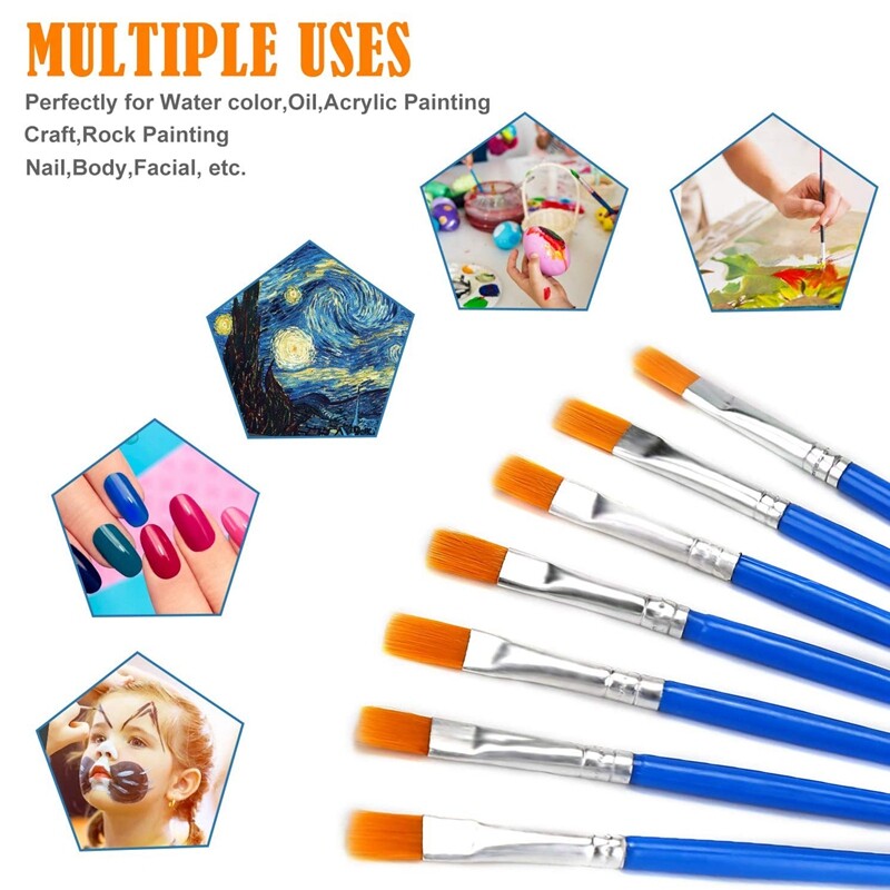 100 tk lamedate pintslite komplekt lastele nailonist juustele akrüülist väike õli akvarellkunstniku maalikomplektid