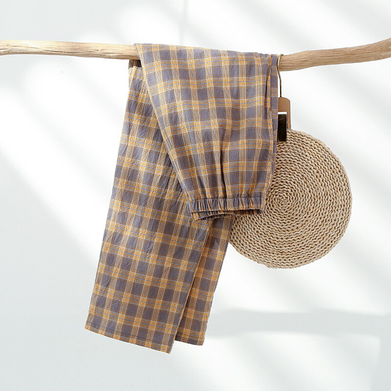 Uus suvine õhuke meeste puhtast puuvillast pestud puuvillane pidžaama, kevad- ja sügispleed, väljas kantav, laiad kodupüksid, konditsioneer