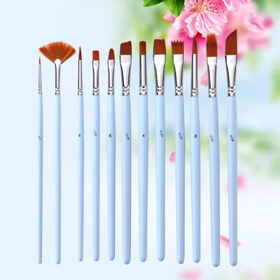 12 tk õliakvarelli pintslid akrüülvärvi ümmargused lastekunstniku detailivärvi pintslid