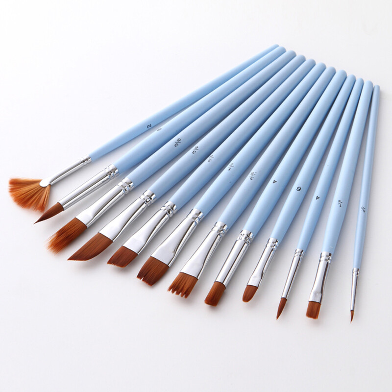 12 tk õliakvarelli pintslid akrüülvärvi ümmargused lastekunstniku detailivärvi pintslid