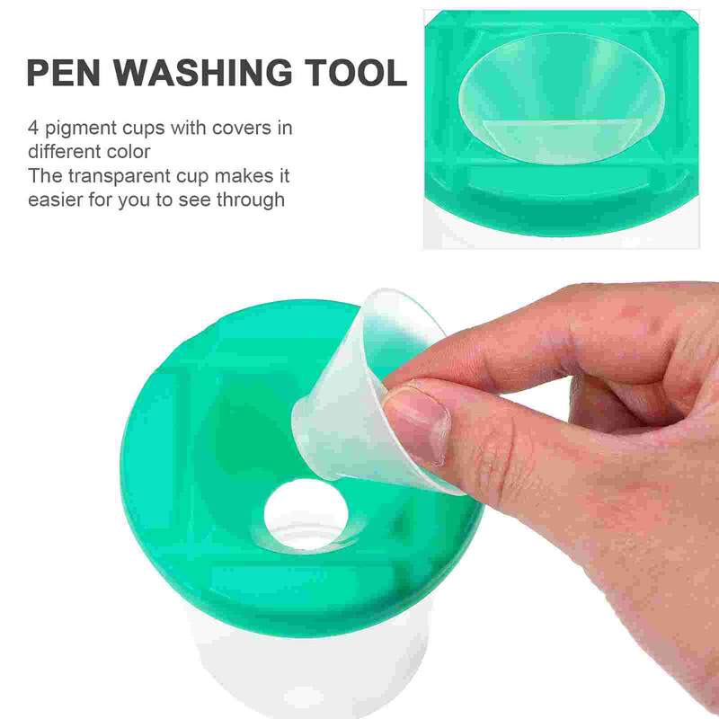 Kaantega lekkekindlad värvitopsid Klassi tööriistad Värvimiskomplekt Pintsel, lapsed