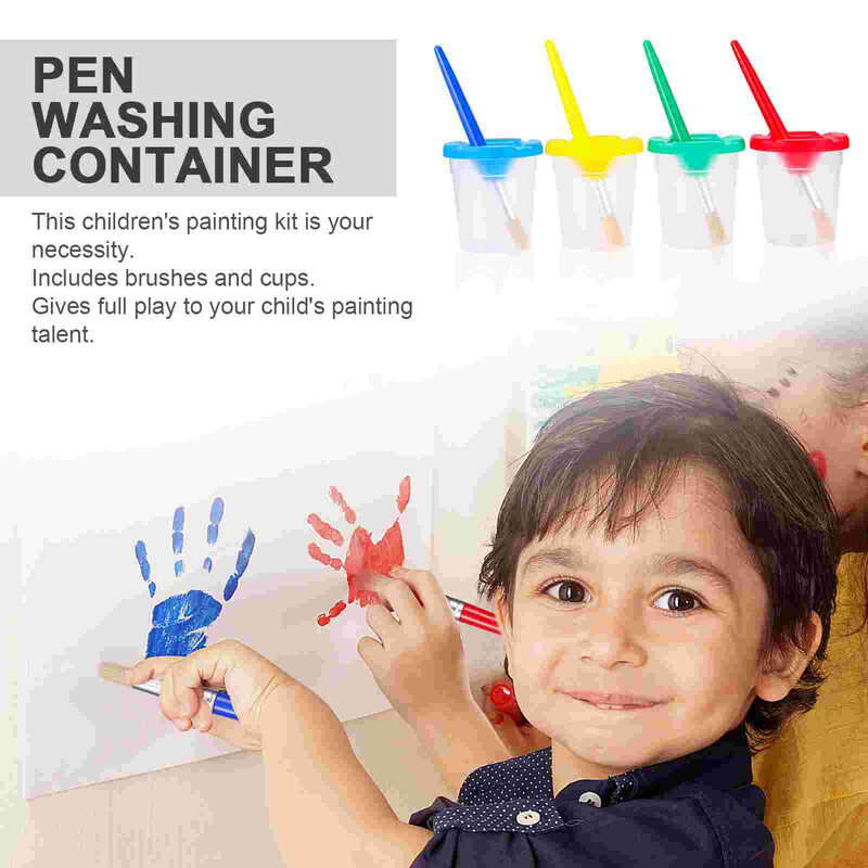 Kaantega lekkekindlad värvitopsid Klassi tööriistad Värvimiskomplekt Pintsel, lapsed