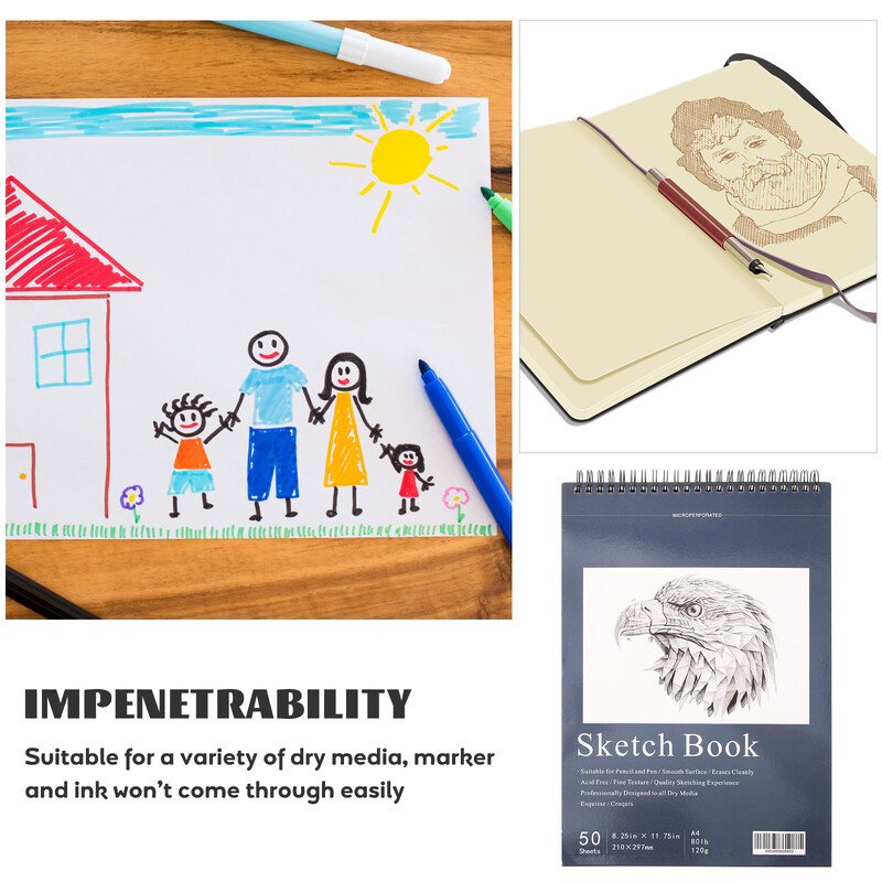 Tühi joonistusvihik, paberist piltide maalimine õpilastele kõvakaanelised padjad isetegemise marker visandivihik