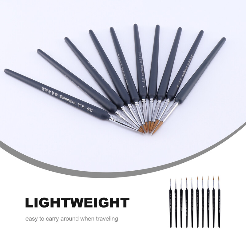 10 tk Väga peen joonistuspliiats Silmapliiats Liner Pintsel Akvarellmaal Metall Puit Laste Aksessuaarid Õlipliiatsid Õpilase Laps