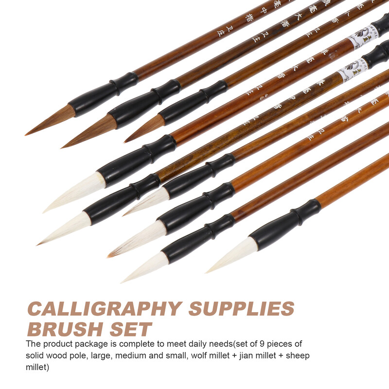 9 τμχ στυλό ακουαρέλα πινέλου για ζωγραφική κιτ καλλιγραφίας Παιδικά ιαπωνικά χαρτικά