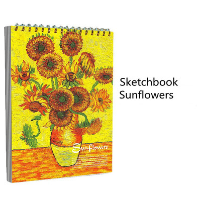 A4/8K Professional Sketchbook 160G 30 Φύλλων Χοντρό χαρτί Κλασικό Κάλυμμα Starry Night Sunflower Watercolor Painting Προμήθειες τέχνης