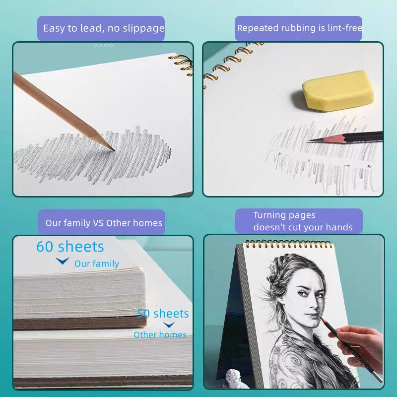 A4/8K Professional Sketchbook 160G 30 Φύλλων Χοντρό χαρτί Κλασικό Κάλυμμα Starry Night Sunflower Watercolor Painting Προμήθειες τέχνης