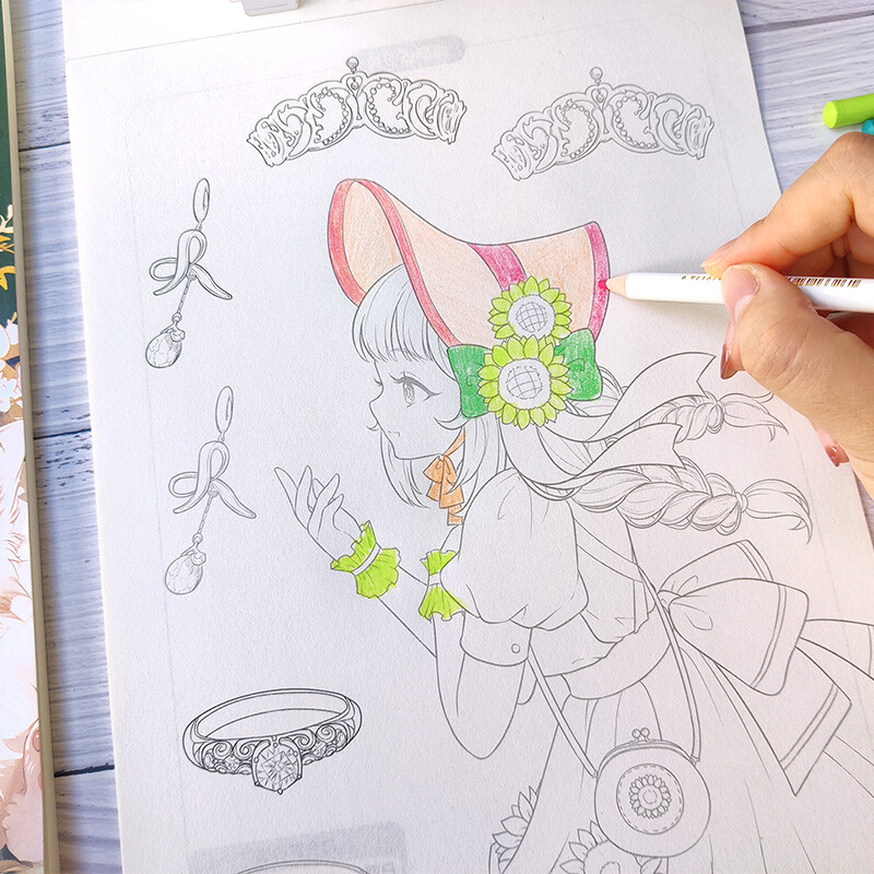 Borrence Comics Grafički romani Crtanje crtanih anime likova rukom crtani uvodni bijeli blok za crtanje Sekundarni element Knjiga za crtanje