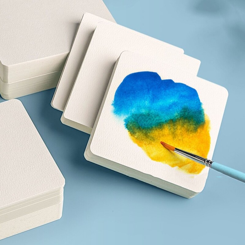 Ruudu/ümmargune joonistus akvarellpaber puidumassist postkaart jämedateraline paber professionaalne 50 lehte akvarellpaber