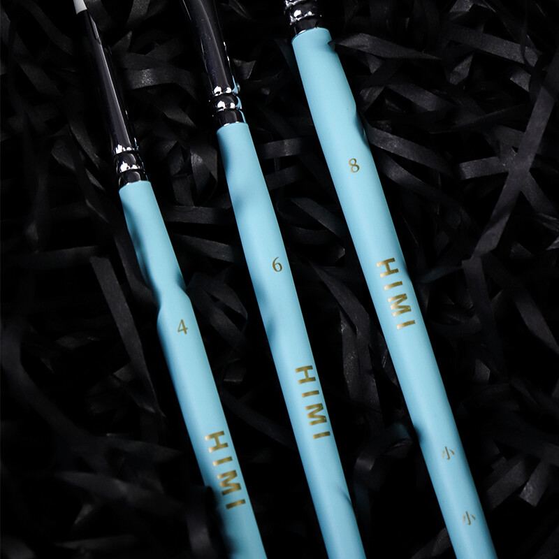 HIMI guaššvärvipintslite komplekt, 3 tükki akrüülõliga guaššvärvide akvarellmaali jaoks, kunstiharrastaja lastele ja täiskasvanutele, nailonist juustele, puidust