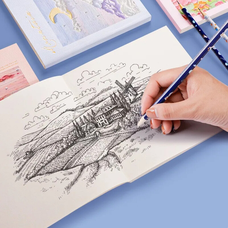 20 000 80 lehte paksendatud paberit visandivihik Õpilaste kunst Maalimine Joonistus Akvarellraamat Graffiti Visandivihik Kooli kirjatarbed
