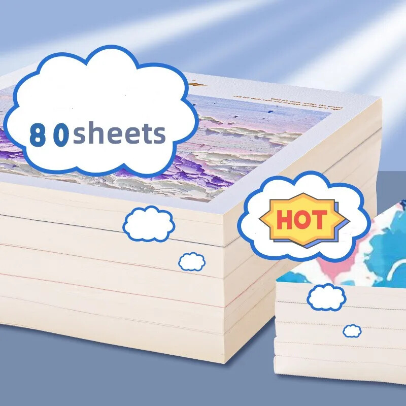 20 000 80 lehte paksendatud paberit visandivihik Õpilaste kunst Maalimine Joonistus Akvarellraamat Graffiti Visandivihik Kooli kirjatarbed