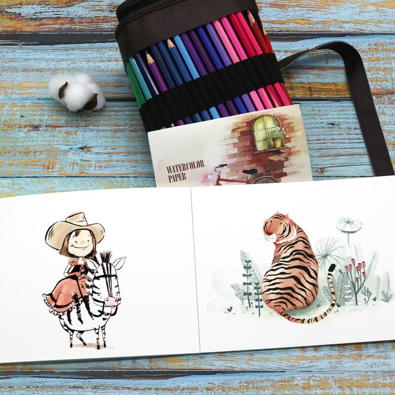 A5/A6 12 coli 300 g/m² Caiet de schițe acuarele pentru începători Schiță în creion de culoare Desen Manual de pictură Hârtie Rechizite de artă