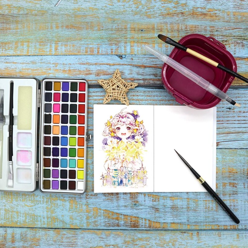 A5/A6 12 coli 300 g/m² Caiet de schițe acuarele pentru începători Schiță în creion de culoare Desen Manual de pictură Hârtie Rechizite de artă