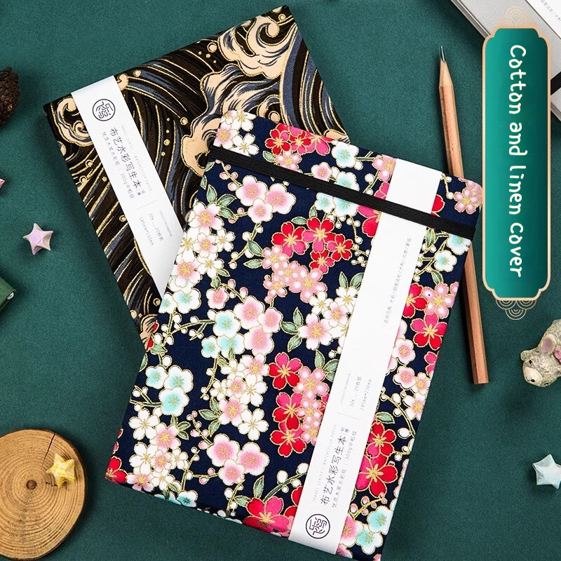 Riidest akvarelliraamat Käsitsi valmistatud peeneteraline pilt guaššvisand Graffiti Anime kunst tühi paber värviline pliiats akrüüljoonis