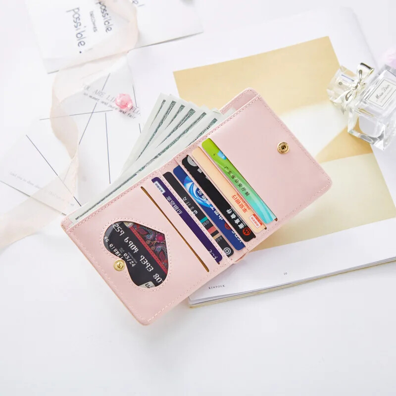 Portofele pentru femei, geantă de bani imprimată cu desene animate, posetă pentru monede, femei, roz dulce, kawaii, mini genți pentru monede, suport pentru carduri, modă pentru fete, pliabile