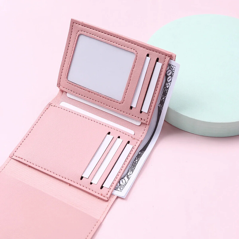 Portofel drăguț din piele PU cu imprimare cu flori, geantă de bani pentru fete, portmoneu de designer de marcă, portofel pentru femei