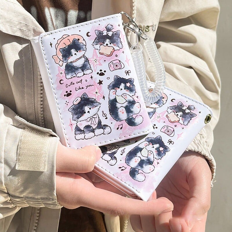 Xiuya slatke mačje novčanike za žene Luksuzna dizajnerska torbica s crtanim grafitima za novčiće Modna kawaii ženska estetska kratka mala torbica