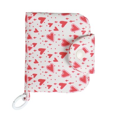 Vastupidavad lõuendist rahakotid armsad korea stiilis kaardikotid, kaardihoidjad, punased armastustrükised väikesed rahakotid, tüdrukud