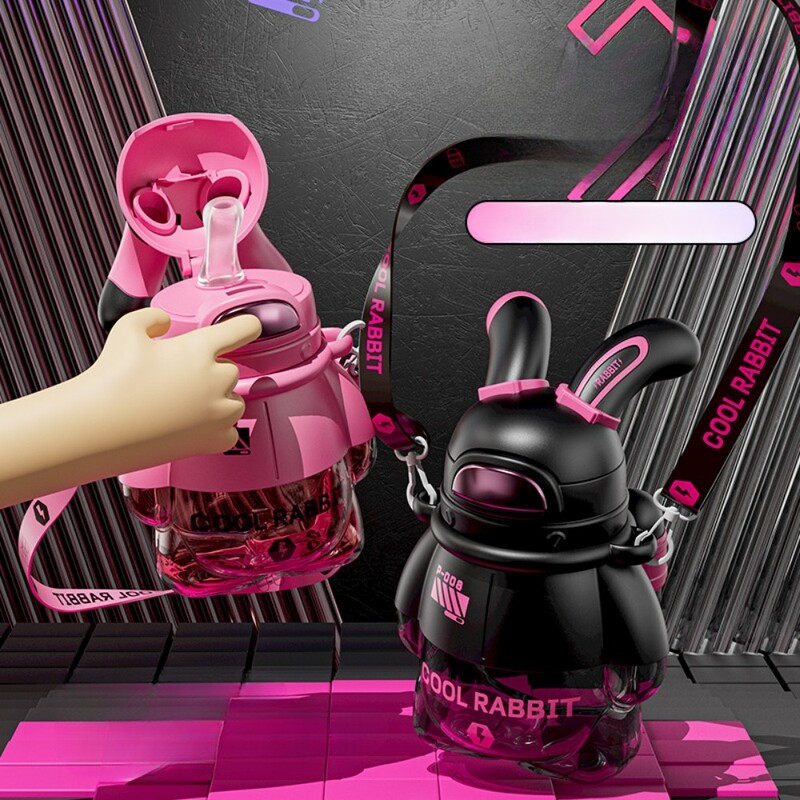 800 ml veepudel Tide Cool Suure mahutavusega Big Belly Cup kaasaskantav joogitops õuespordiks Fitness Straw Water Cup