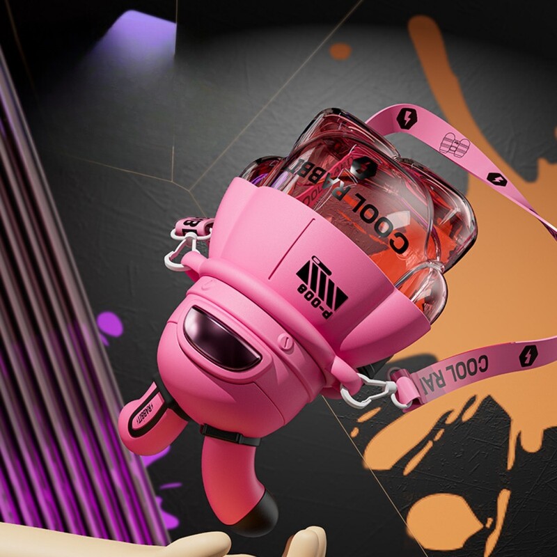 800 ml veepudel Tide Cool Suure mahutavusega Big Belly Cup kaasaskantav joogitops õuespordiks Fitness Straw Water Cup