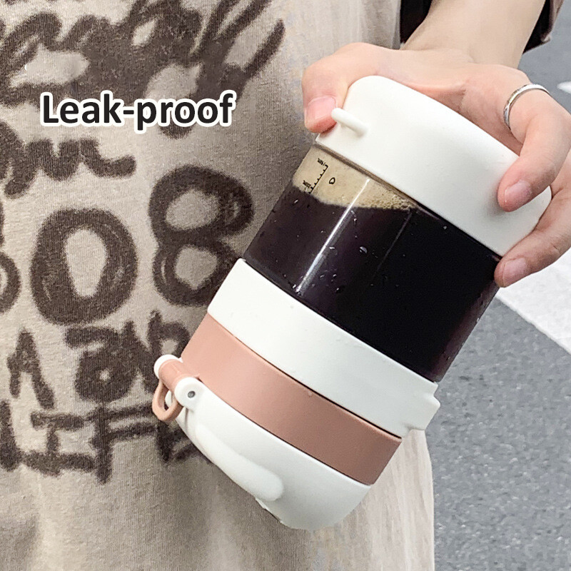 Sticle de apă cu paie de cățeluș drăguț de 500 ml pentru copii, fete, cană pătrată din plastic, portabilă, în aer liber, rezistentă la scurgeri, tritan, fără BPA