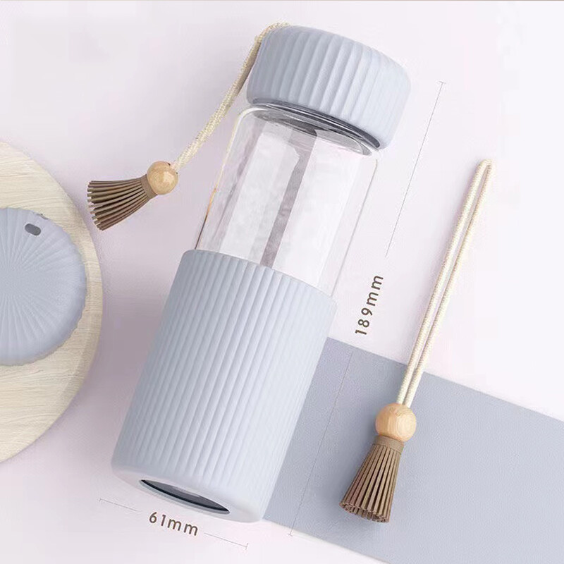 350 ml väikesed läbipaistvad klaasist veepudelid tüdrukutele loomingulise joogi Kawaii veepudel õpilaste kaasaskantava reisitee tassiga