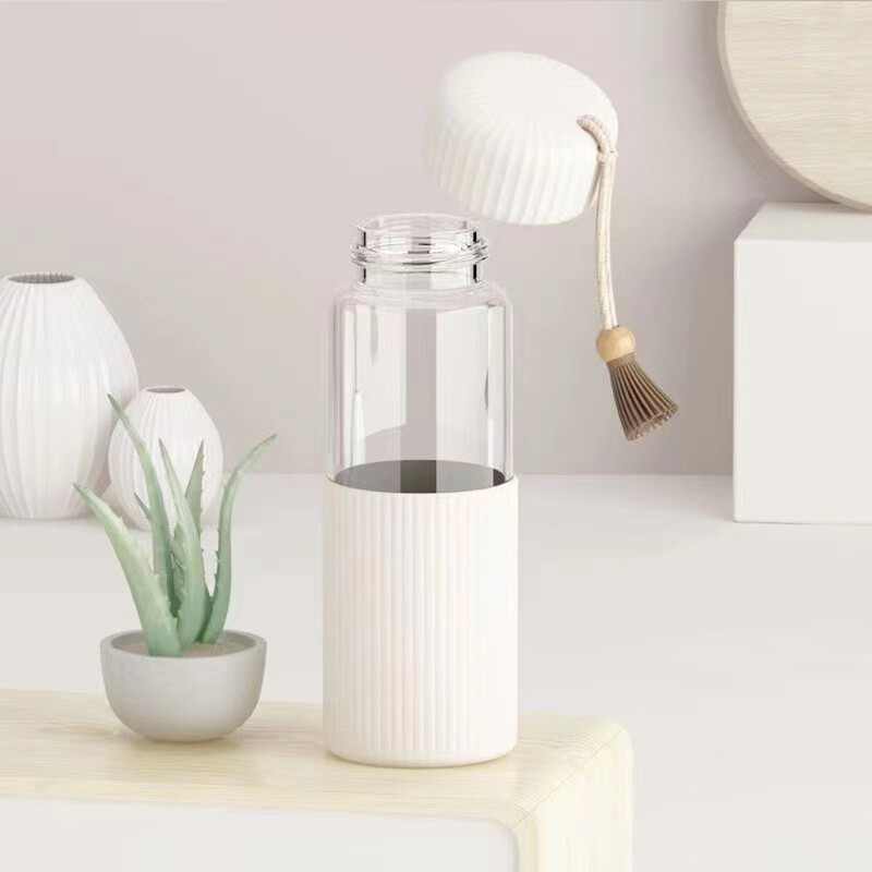 350 ml väikesed läbipaistvad klaasist veepudelid tüdrukutele loomingulise joogi Kawaii veepudel õpilaste kaasaskantava reisitee tassiga