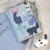 Portofele BOMO pentru femei, din piele PU, cu desene animate, drăguț, cu imprimeu de pisici, portofele drăguțe, la modă, kawaii, portofel scurt, pentru doamnă, geantă estetică