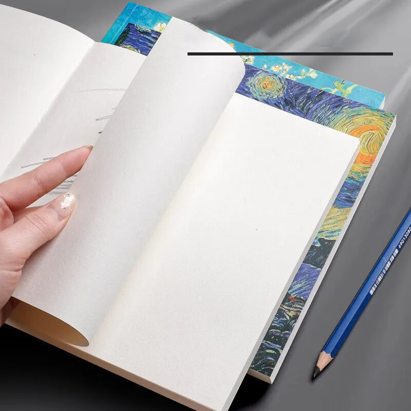 80 lehte paks beež paber visandiraamat õpilaste kunst Maalimine joonistus akvarellraamat grafiti visandivihik kooli kirjatarbed