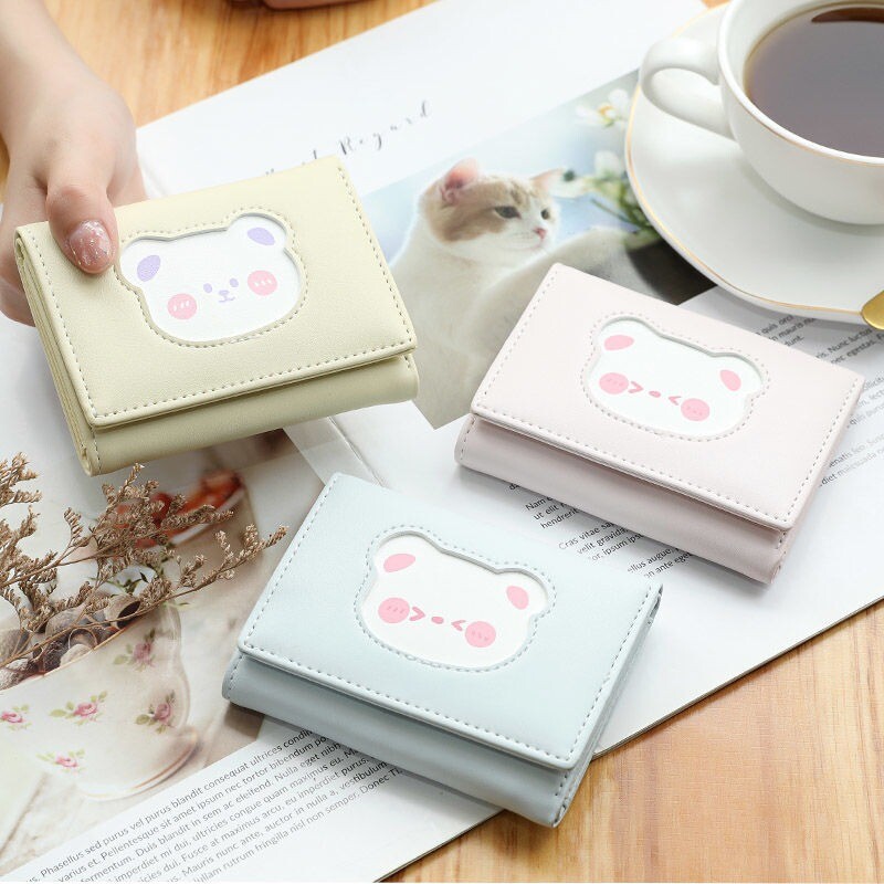 BOMO novčanici sa slatkim medvjedićima za žene Kawaii printovi Kratka verzija Novčanik s karticama Modni japanski ležerni torbe za žene Trend 2024.