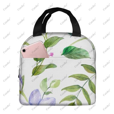 рисуване с цветя Преносимо алуминиево фолио удебелена чанта за обяд водоустойчива и топлоизолационна щампована шарка чанти за обяд