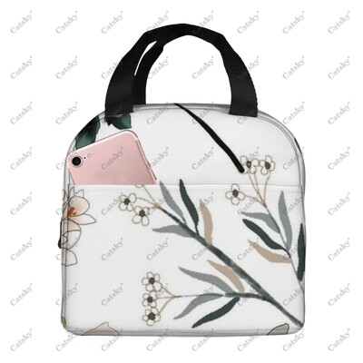 рисуване с цветя Преносимо алуминиево фолио удебелена чанта за обяд водоустойчива и топлоизолационна щампована шарка чанти за обяд